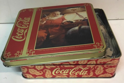 2572-1 € 20,00 coca cola puzzle 1000 stukjes in ijzeren blik afb kerst